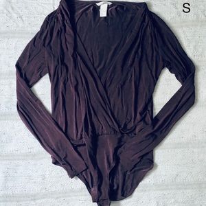 Long sleeve cross front bodysuit